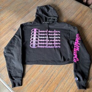 Champion size M World Cheer Co Cheerleader black cropped hoodie